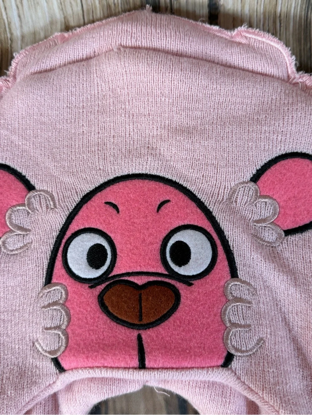 Steven Universe Pink Lion Knit Beanie Hat Earflap Braided Ties One Size Cartoon